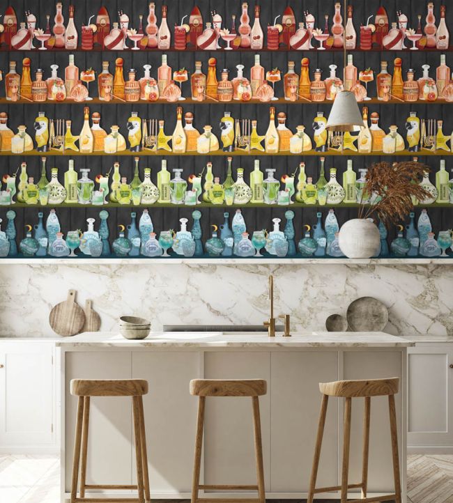 BMPP004-07A - Mixology Wallpaper - Ebony - Brand McKenzie