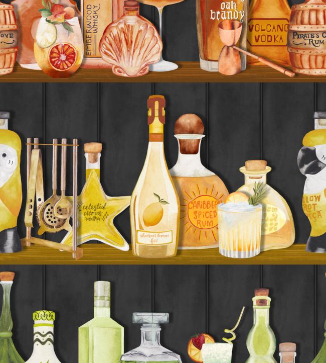 BMPP004-07A - Mixology Wallpaper - Ebony - Brand McKenzie