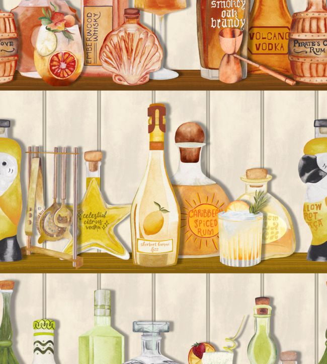 BMPP004-07B - Mixology Wallpaper - Ivory - Brand McKenzie