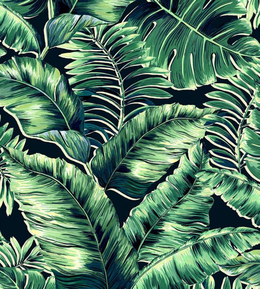 BMTD001-05C - Banana Leaves Max Wallpaper - Leaf Green - Brand McKenzie
