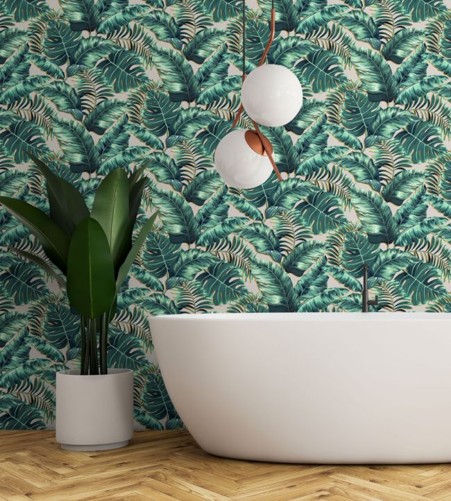 BMTD001-06B - Banana Leaves Standard Wallpaper - Blush Pink - Brand McKenzie