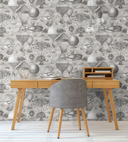 BMTD001-07A - Curious Skies Wallpaper - Black & White - Brand McKenzie