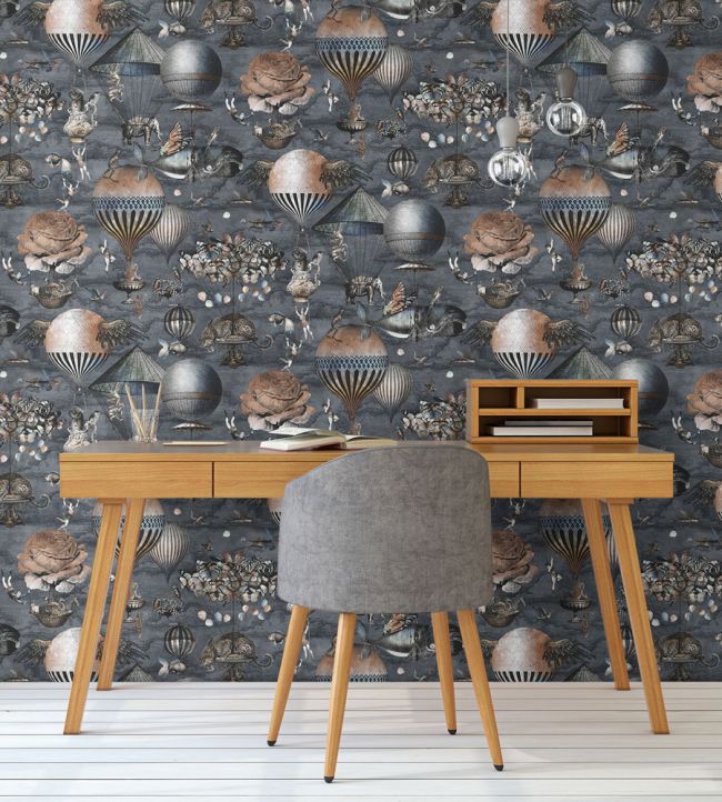 BMTD001-07B - Curious Skies Wallpaper - Midnight Blue - Brand McKenzie