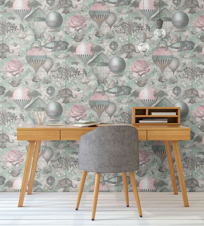 BMTD001-07C - Curious Skies Wallpaper - Pink & Aqua - Brand McKenzie