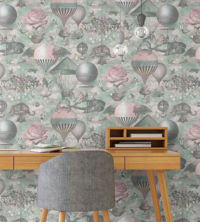 BMTD001-07C - Curious Skies Wallpaper - Pink & Aqua - Brand McKenzie