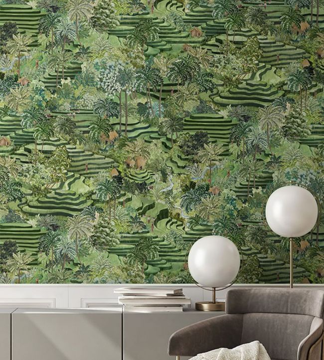 BMTD001-11B - Rice Terrace Standard Wallpaper - Grass Green - Brand McKenzie