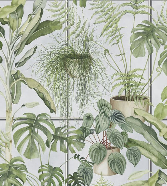 BMTD001-13A - The Green House Wallpaper - Sky Blue - Brand McKenzie