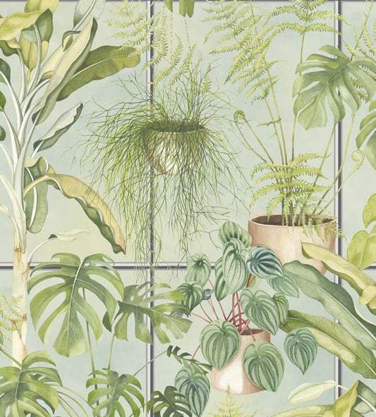 BMTD001-13B - The Green House Wallpaper - House Green - Brand McKenzie