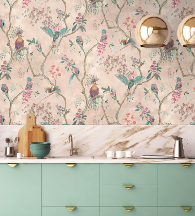 BMWL005-01D - Birds In Paradise Wallpaper - Plaster - Brand McKenzie