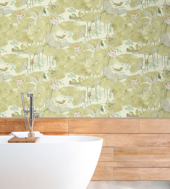 BMWL005-07B - Pond Life Wallpaper - Sage - Brand McKenzie