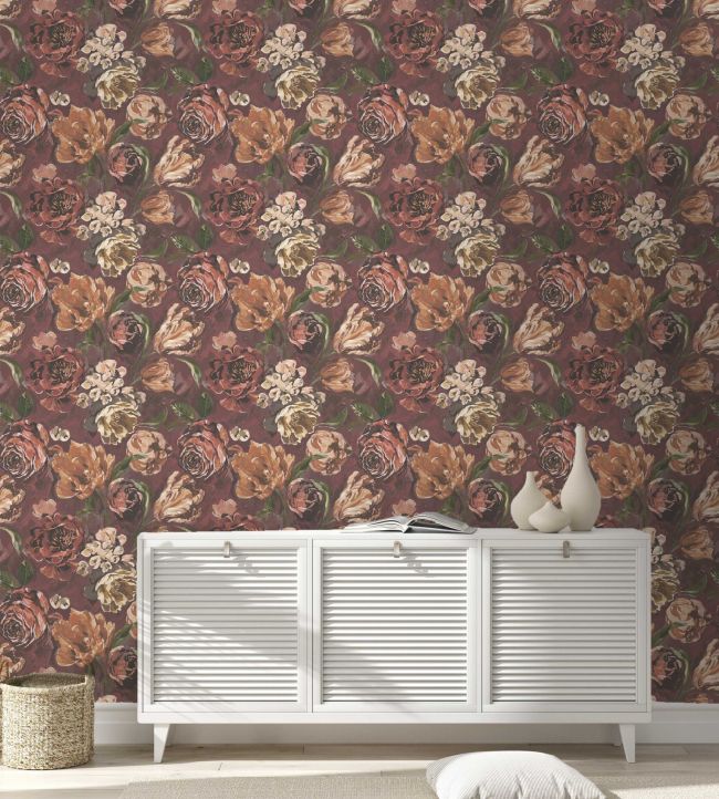 BRONTE21 - Bronte Wallpaper - Crimson - Arley House