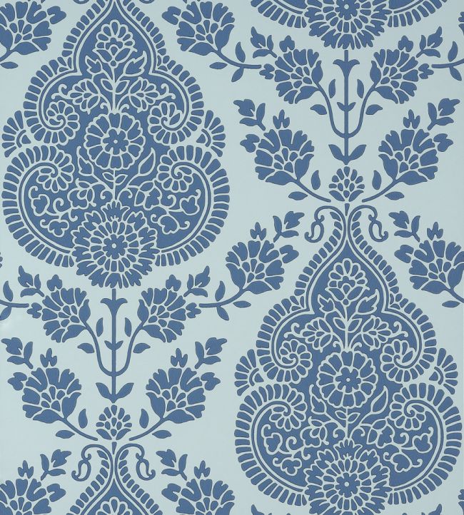 Balmuccia Damask Wallpaper - Blue - AT57868 - Anna French