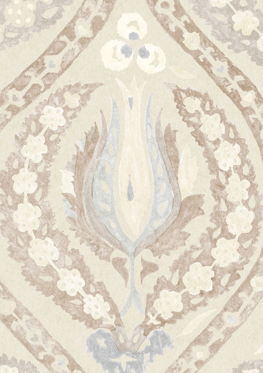 Benaki Wallpaper - Blue Mink - Lewis & Wood