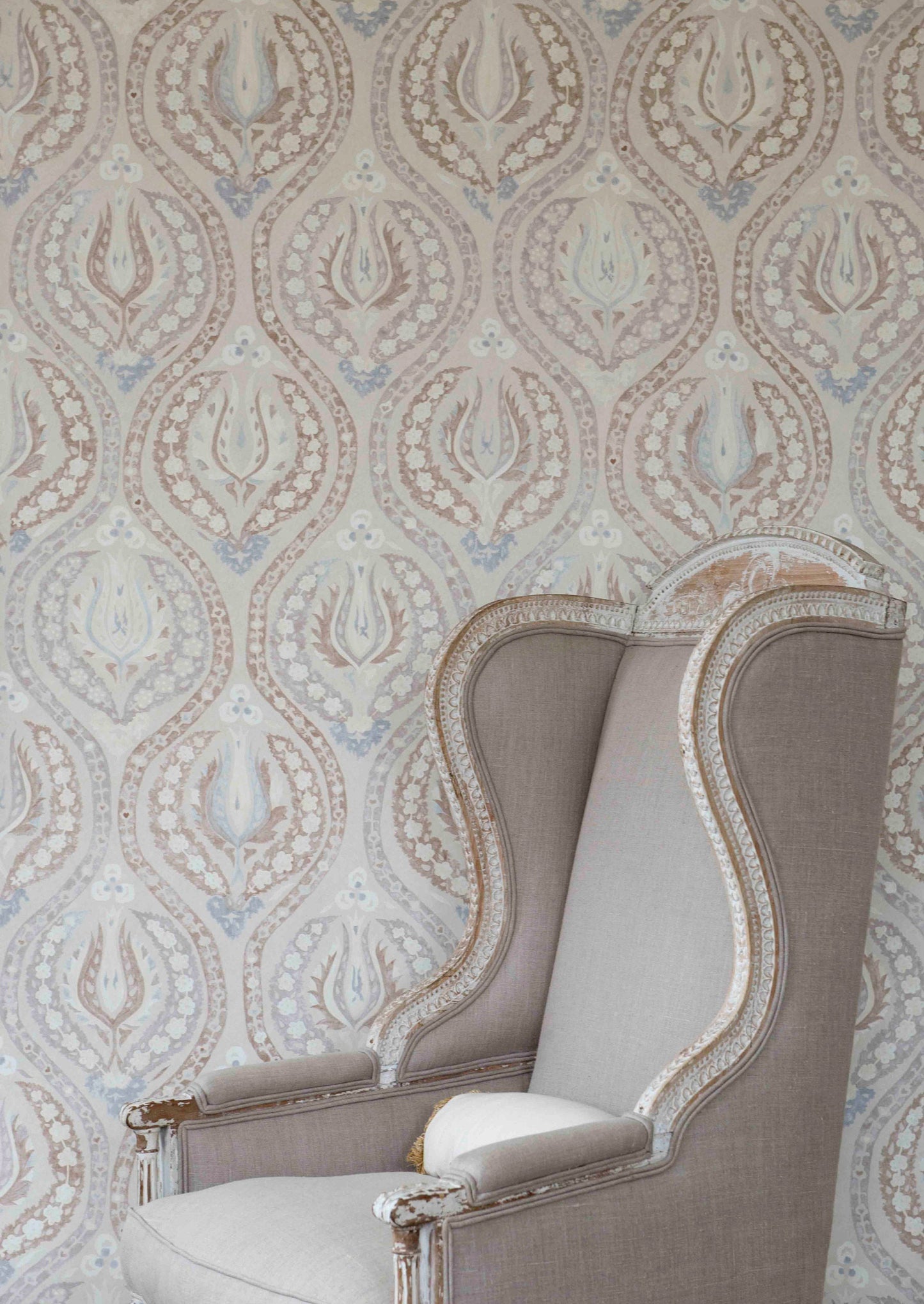 Benaki Wallpaper - Blue Mink - Lewis & Wood