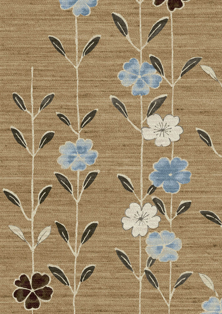 Blossom Wallpaper - Blue Ginger - Lewis & Wood