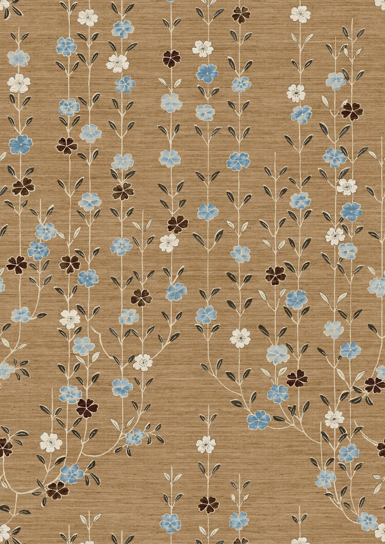 Blossom Wallpaper - Blue Ginger - Lewis & Wood