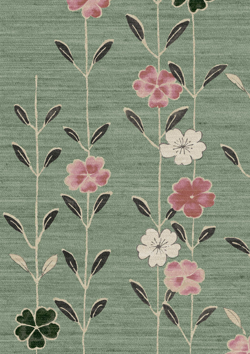 Blossom Wallpaper - Peony Jade - Lewis & Wood
