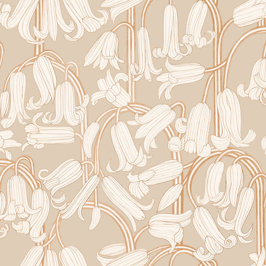 Bluebells Wallpaper - Brown - Summer Gray