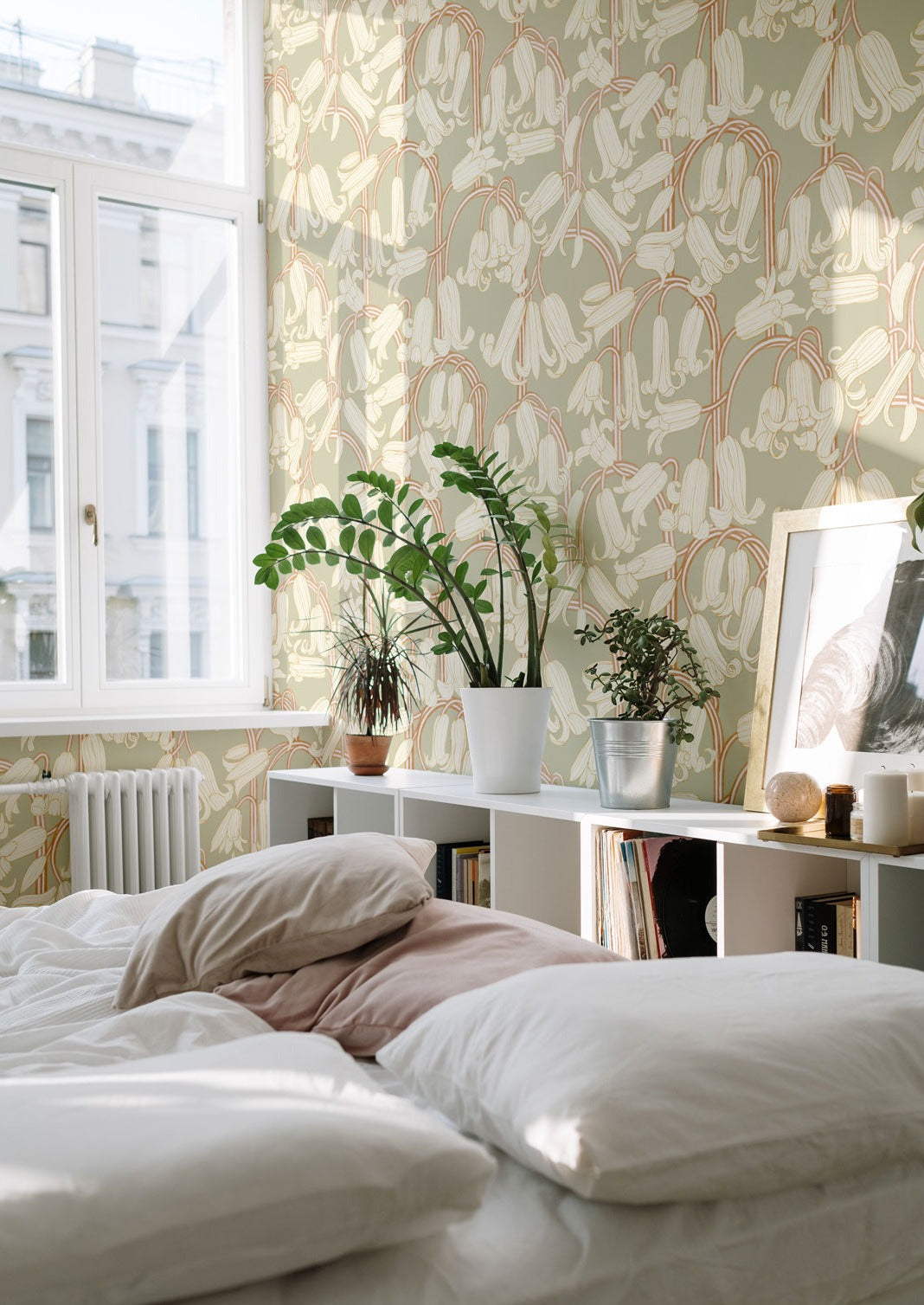 Bluebells Wallpaper - Green - Summer Gray
