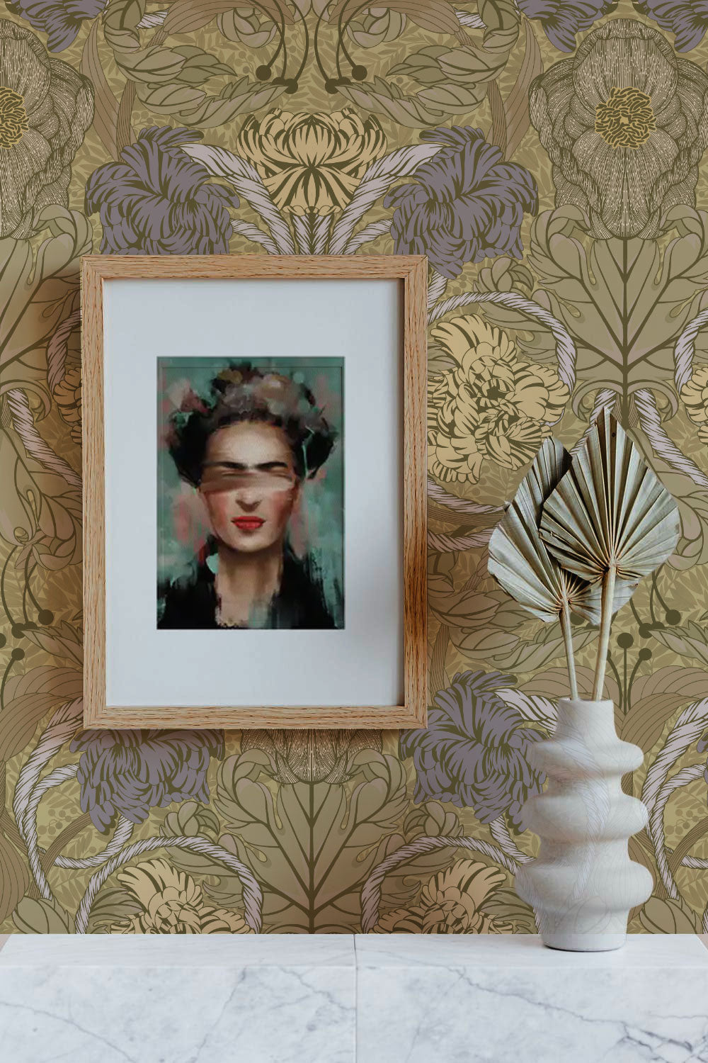 Cecilia Wallpaper - Olive - Summer Gray
