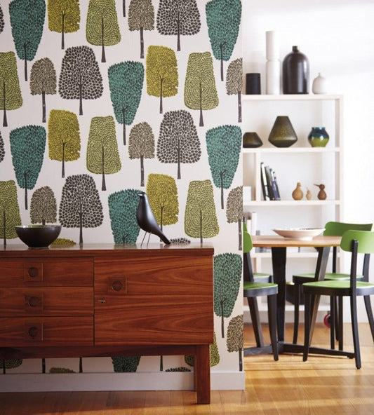 Cedar Wallpaper - Slate / Apple / Ivy - NFIK111083 - Scion