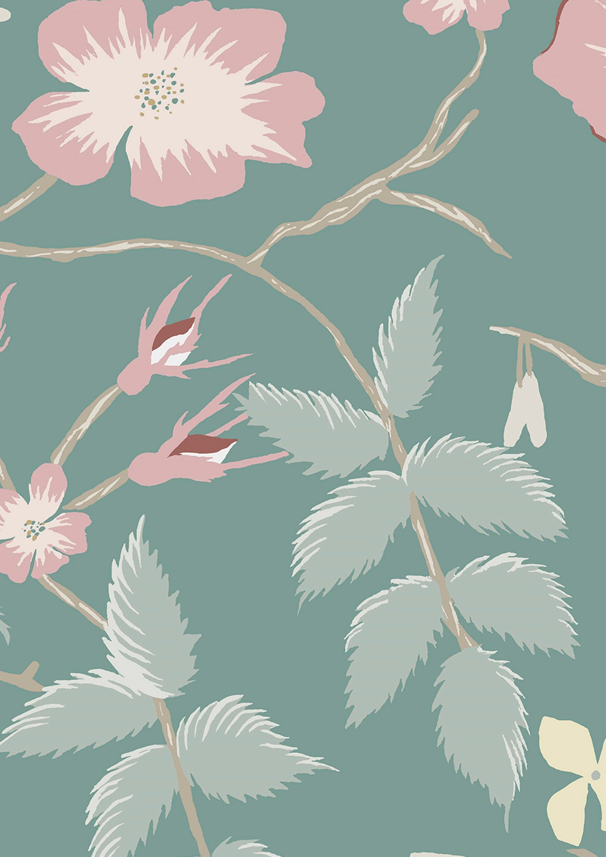 Cinda's Roses Wallpaper - Genie - Lewis & Wood