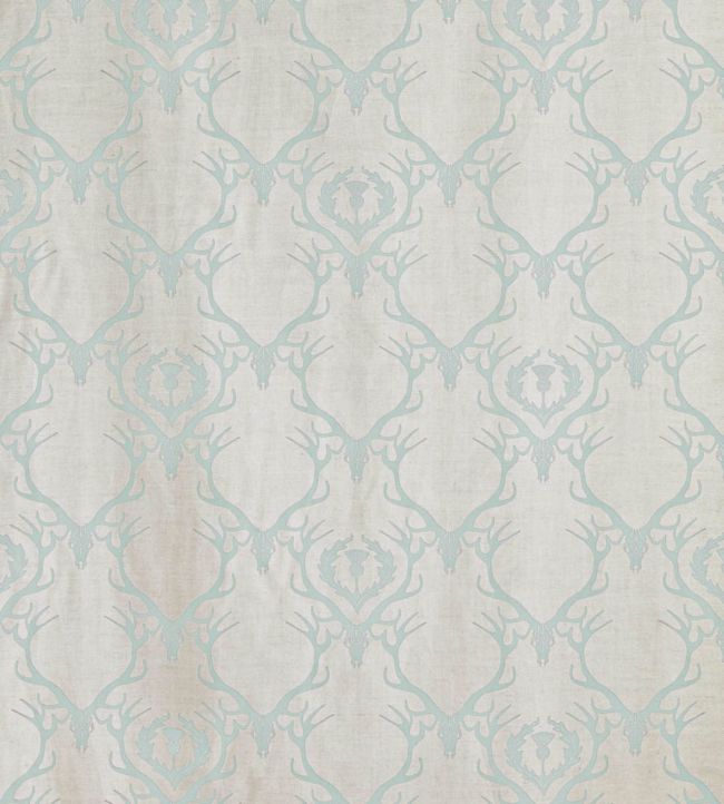 Deer Damask Fabric - Duck Egg - BGF010-101 - Barneby Gates