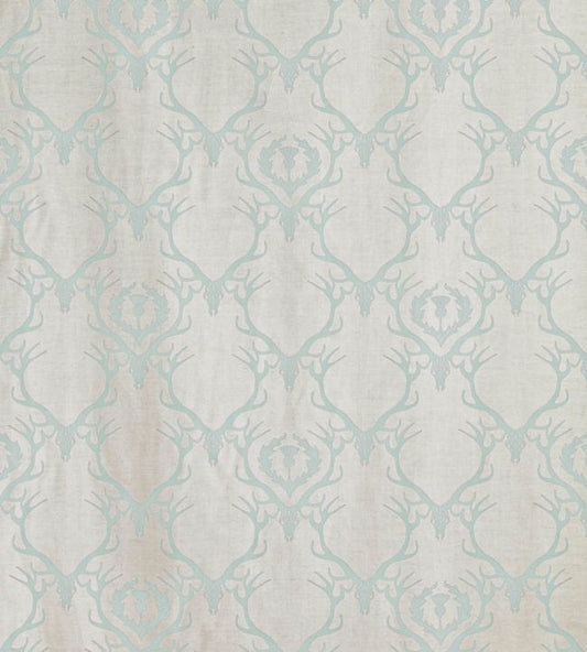 Deer Damask Fabric - Duck Egg - BGF010-101 - Barneby Gates