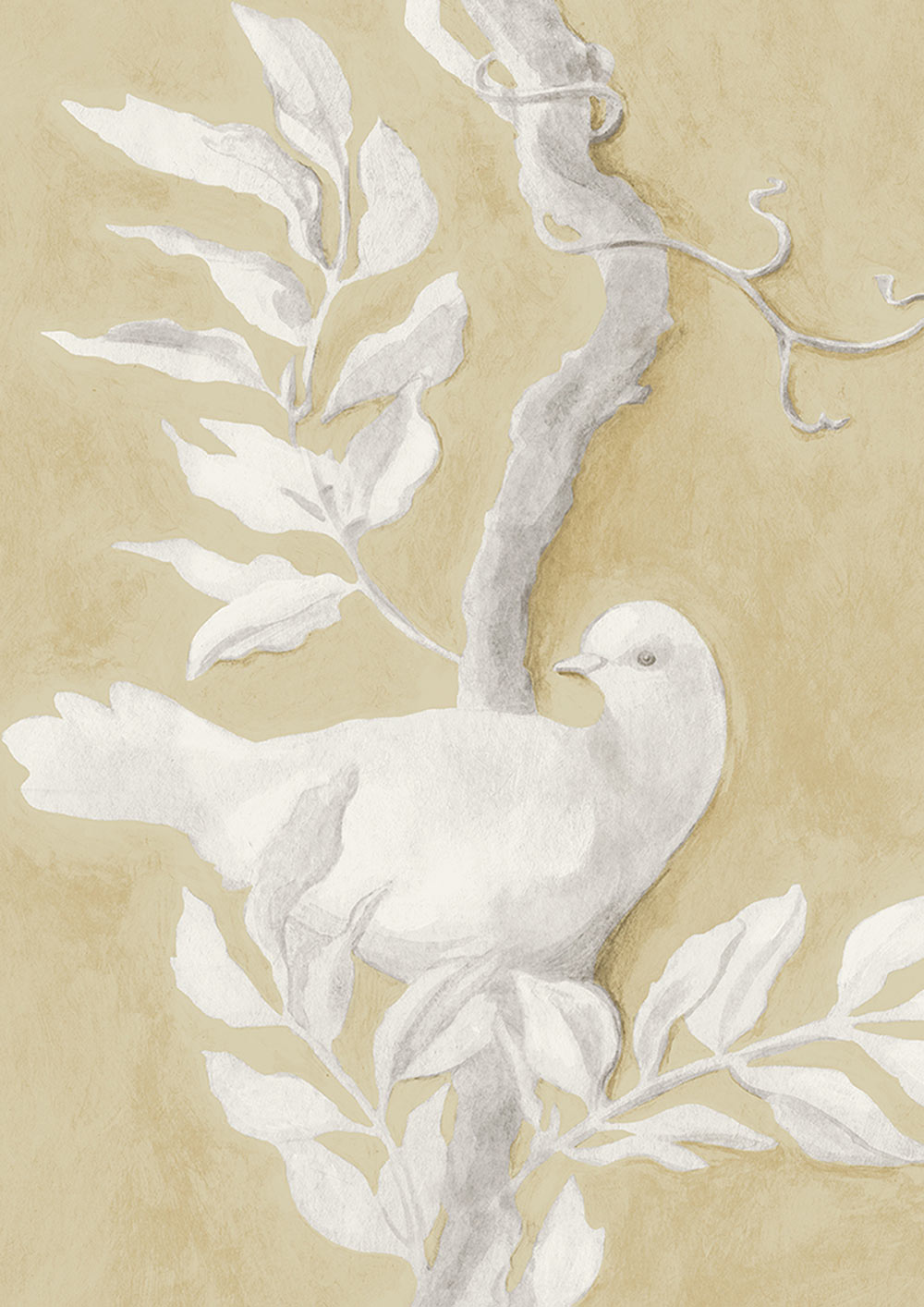 Doves Wallpaper - Fawn - Lewis & Wood