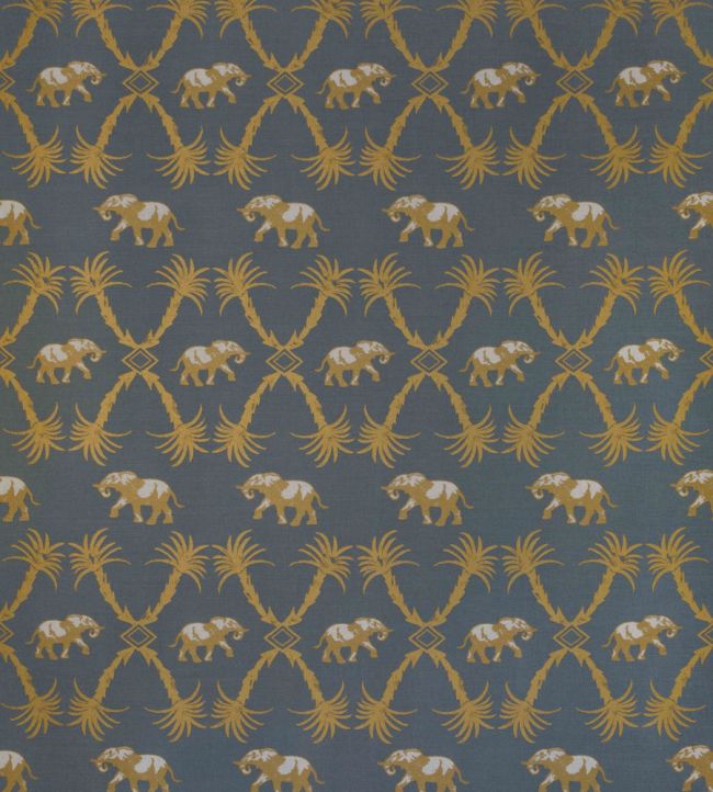 Elephant Palm Fabric - Gunmetal/ Gold - BGF050101 - Barneby Gates
