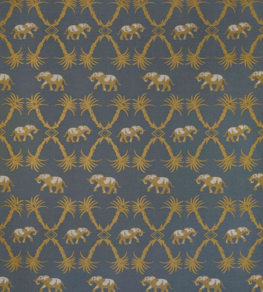 Elephant Palm Fabric - Gunmetal/ Gold - BGF050101 - Barneby Gates