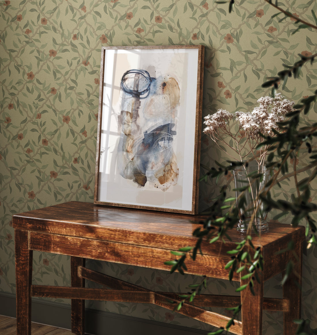 Espalier Wallpaper - Beige - Summer Gray
