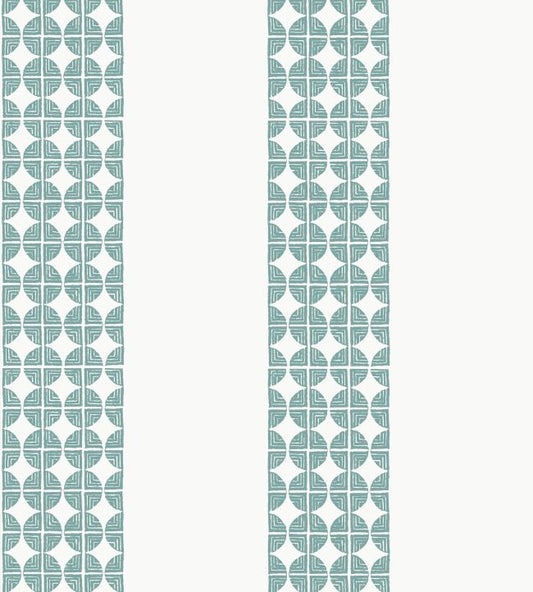 Fairmont Stripe Wallpaper - Teal - AT23129 - Anna French
