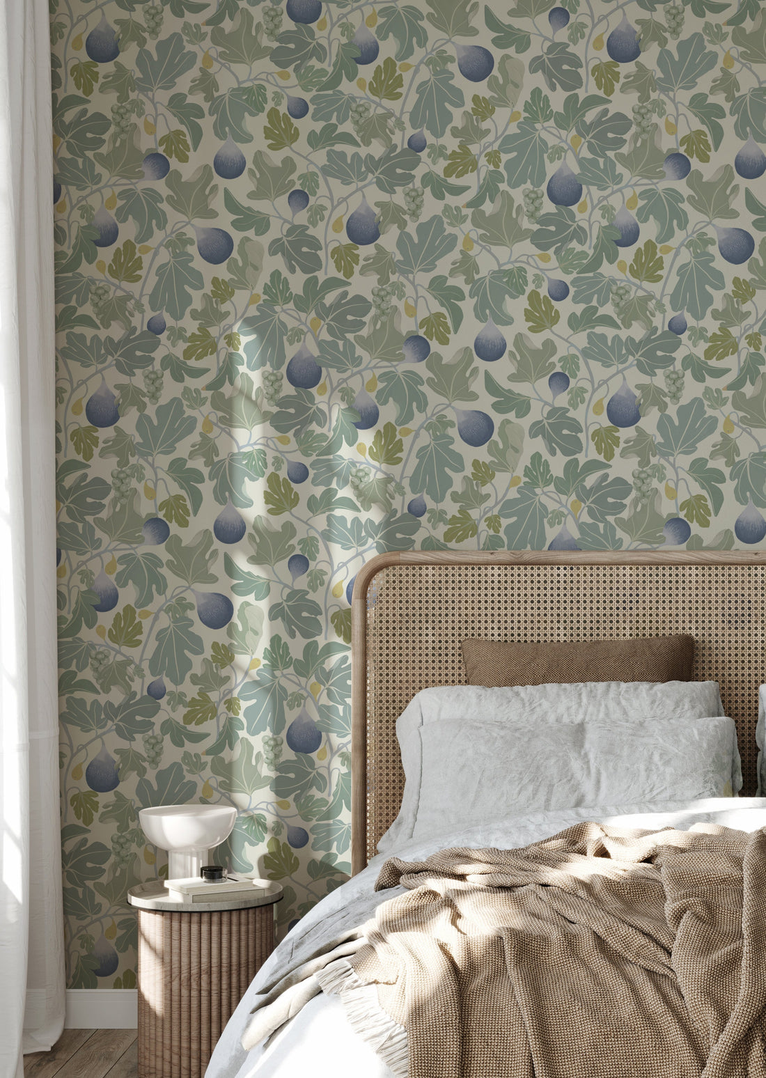 Figs Wallpaper - Blue - Summer Gray
