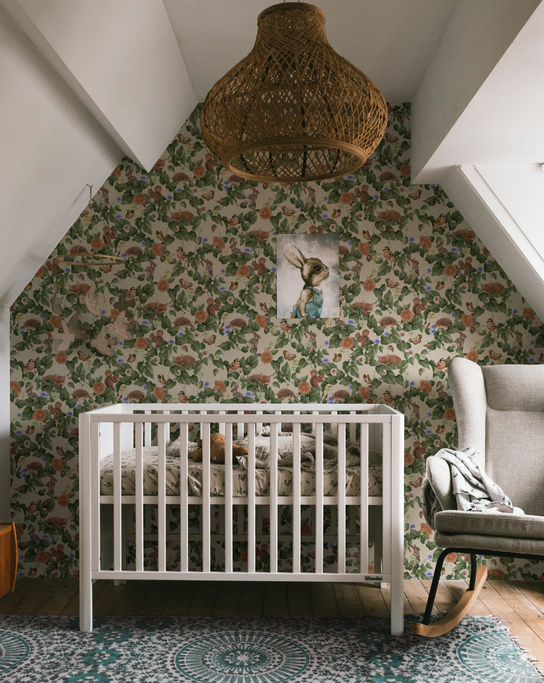Forest Lullaby Nursery Wallpaper - Linen - Summer Gray
