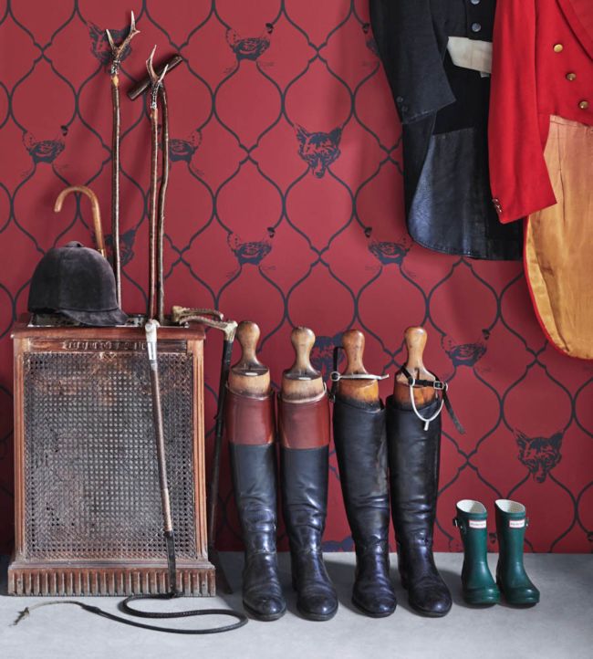 Fox And Hen Wallpaper - Brick - BG0900 - 101 - Barneby Gates