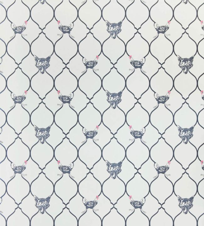 Fox And Hen Wallpaper - Charcoal on parchment - BG0900 - 102 - Barneby Gates