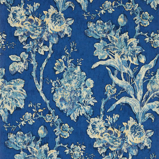Fringed Tulip Toile Wallpaper - Smalt - DGDW217323 - Sanderson