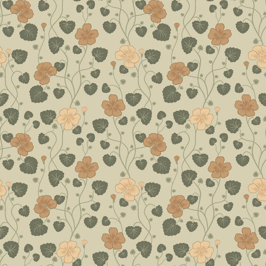 Hallie Wallpaper - Cream - Summer Gray
