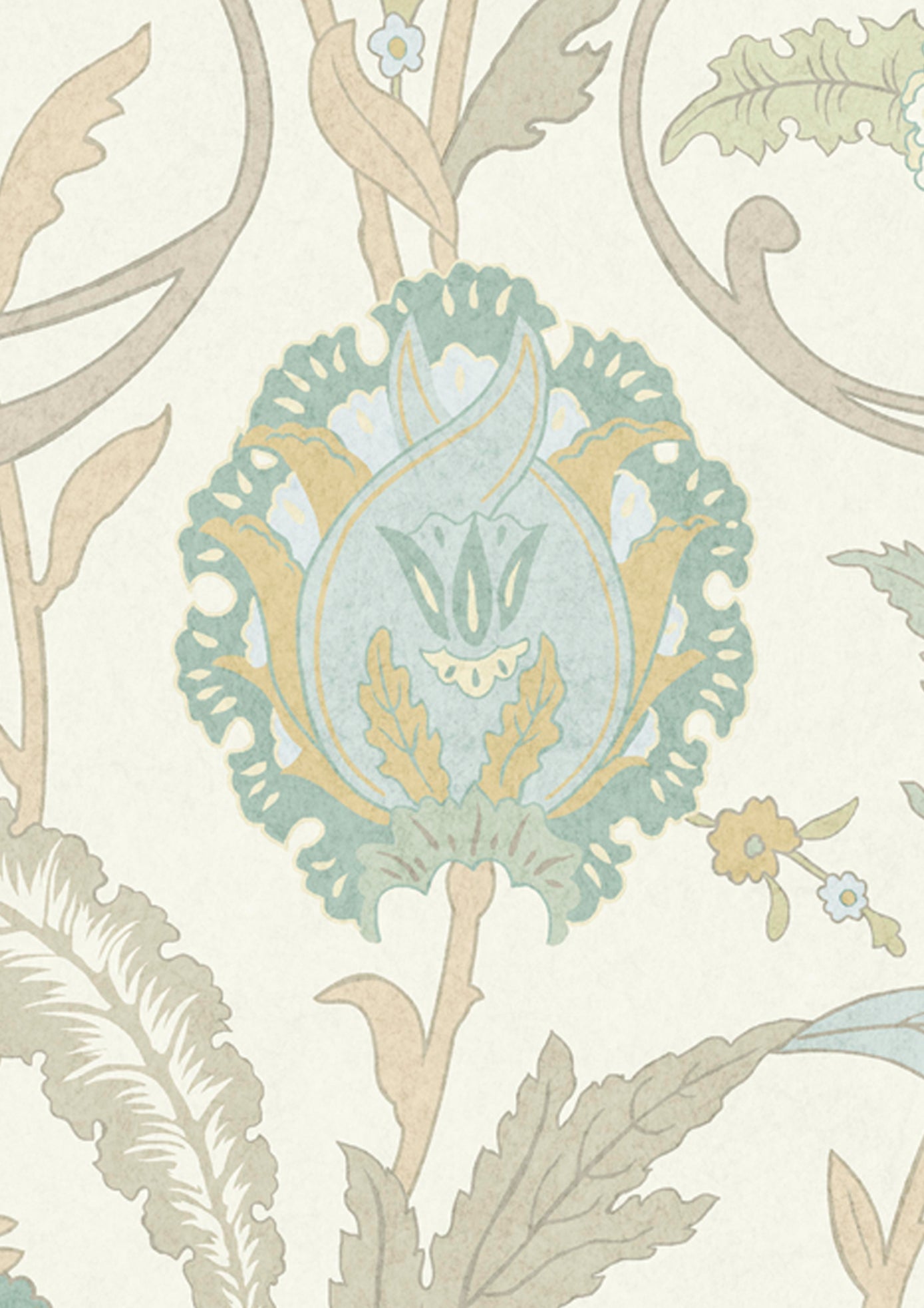 Ipek Damask Wallpaper - Ceramic - Lewis & Wood