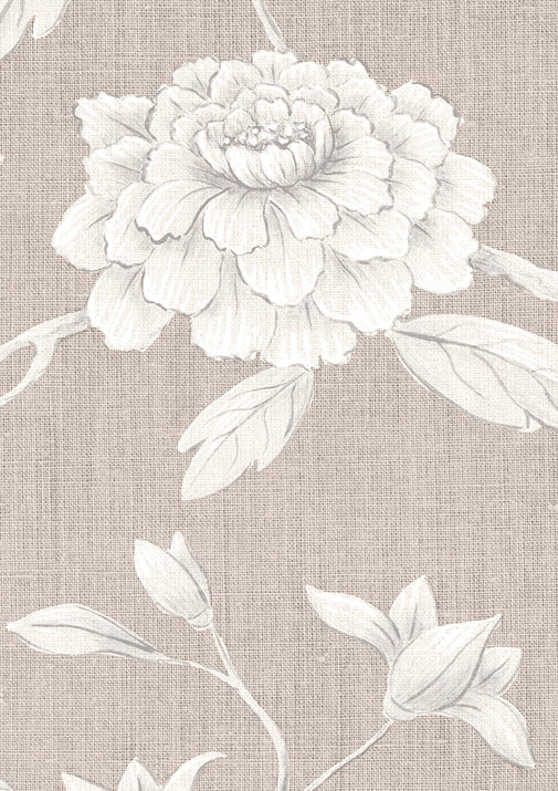 Jasper Peony Wallpaper - Almond - Lewis & Wood