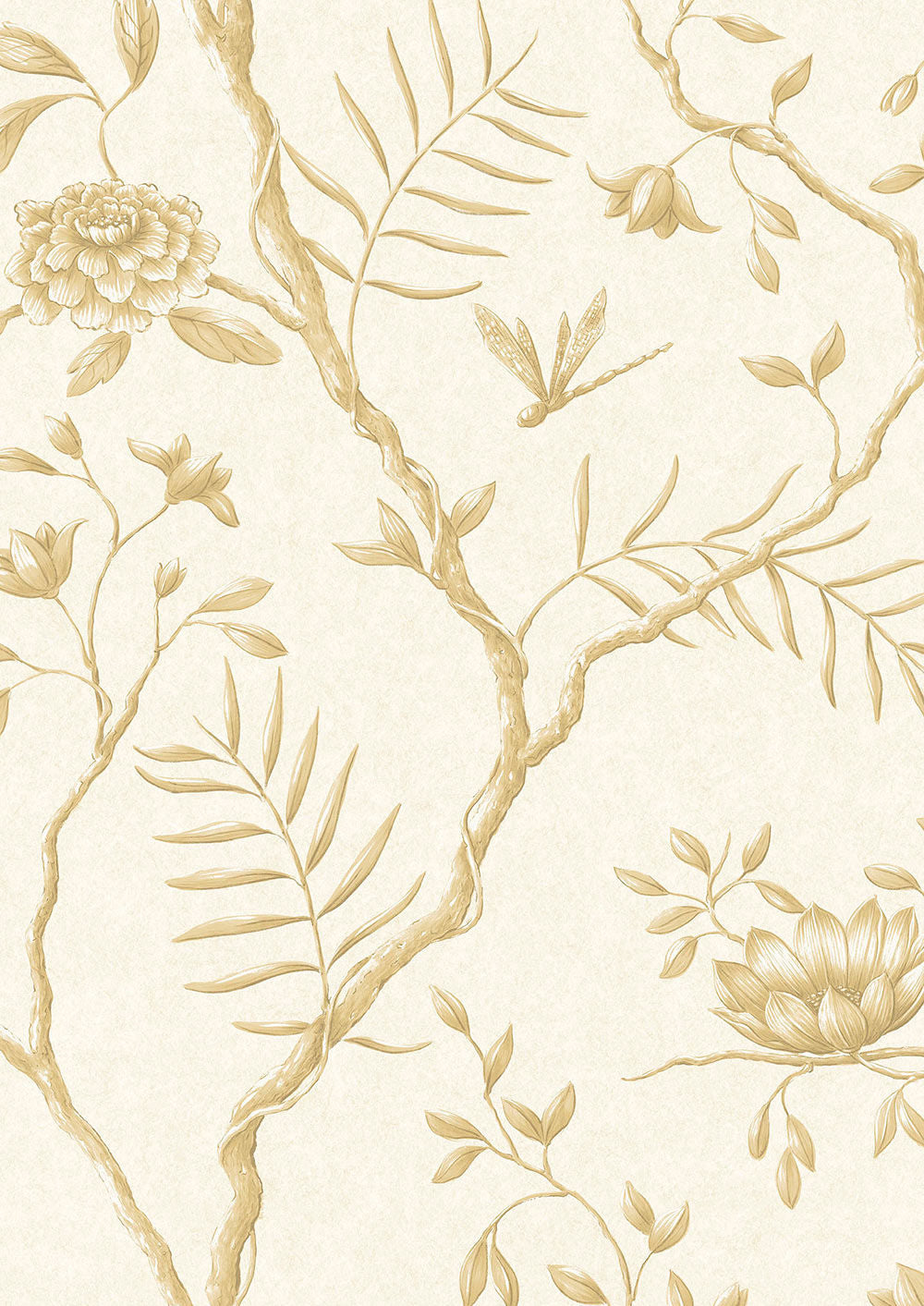 Jasper Peony Wallpaper - Buttermilk Reverse - Lewis & Wood