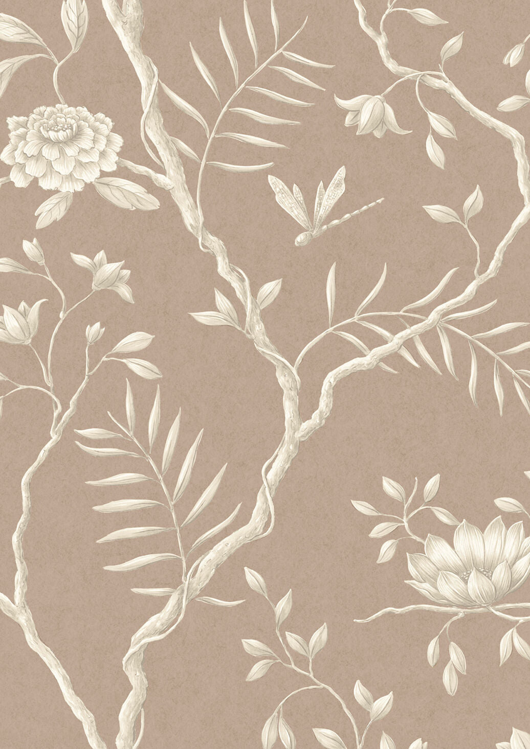 Jasper Peony Wallpaper - Cocoa Rose - Lewis & Wood