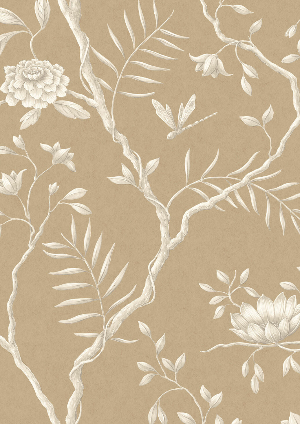 Jasper Peony Wallpaper - Ginger - Lewis & Wood