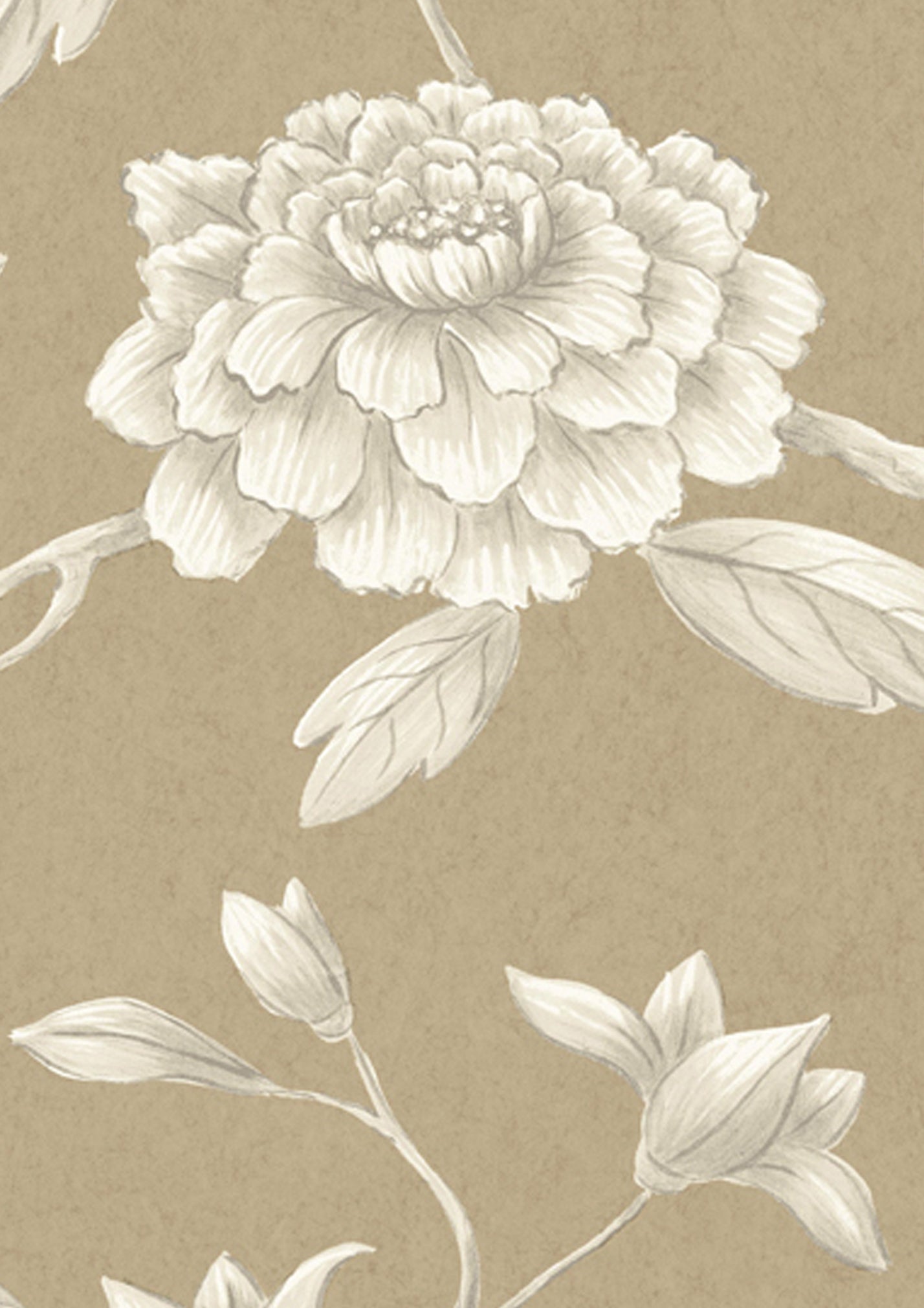 Jasper Peony Wallpaper - Ginger - Lewis & Wood