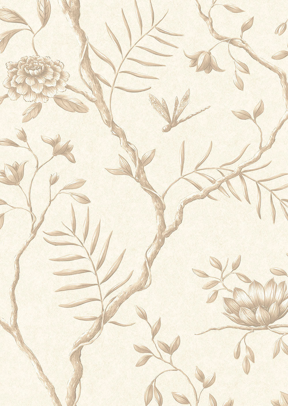 Jasper Peony Wallpaper - Mocha - Lewis & Wood