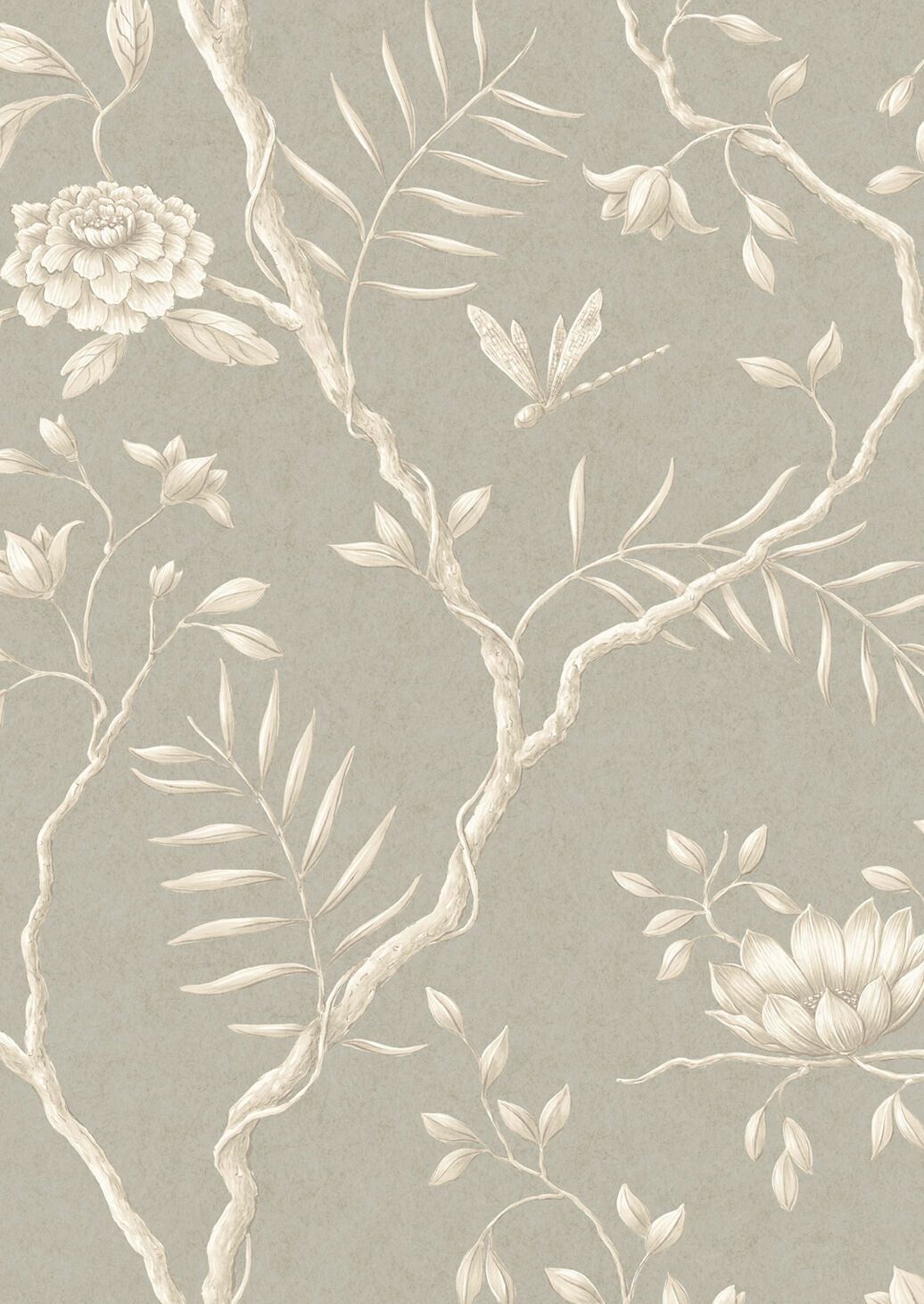 Jasper Peony Wallpaper - Pumice - Lewis & Wood
