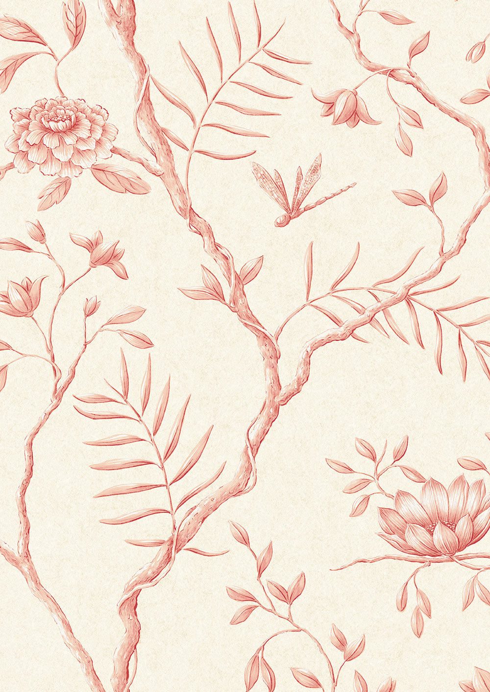Jasper Peony Wallpaper - Rose - Lewis & Wood
