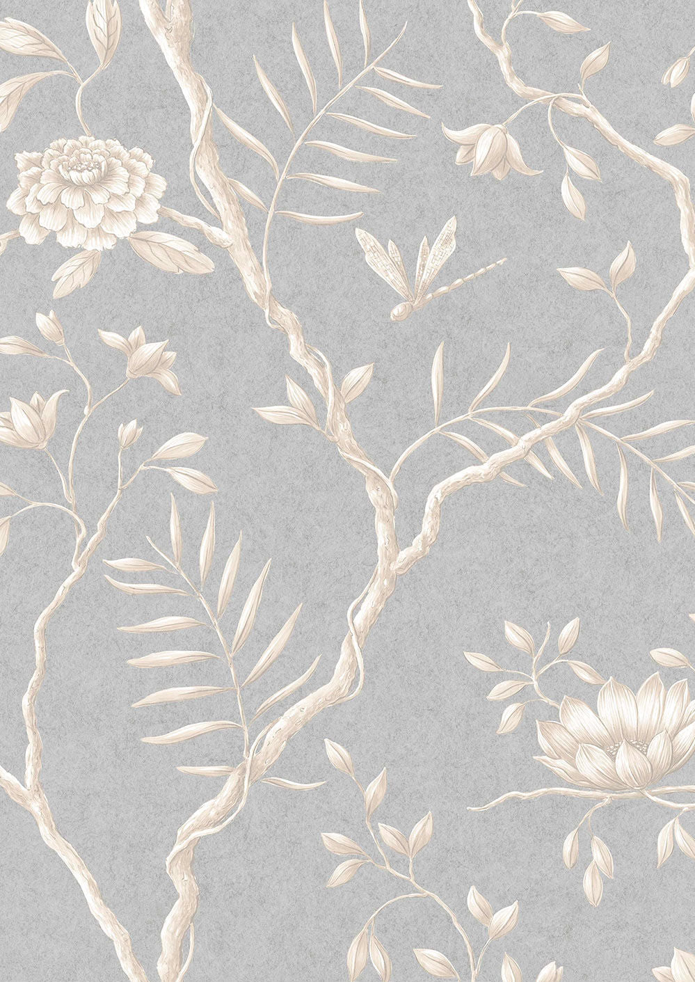 Jasper Peony Wallpaper - Smoke - Lewis & Wood