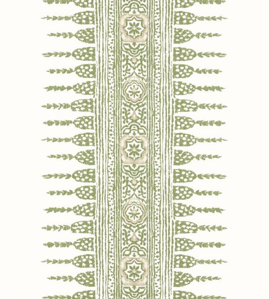 Javanese Stripe Wallpaper - Green and White - AT15136 - Anna French
